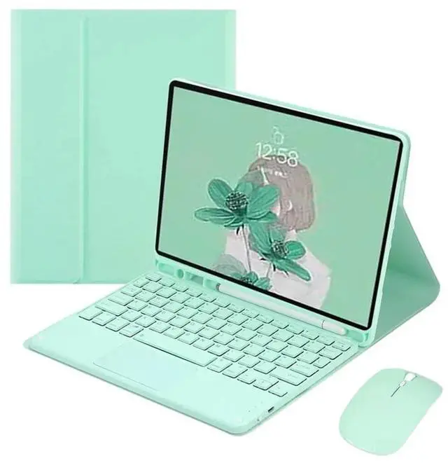 Main image of Detachable Wireless English Touchpad Keyboard & Mouse Folio Case with Pencil Holder & Adjustable Stand for Samsung Galaxy Tab A9+ / A9 Plus 11 Inch (SM-X210/X215/X216/X218), Mint