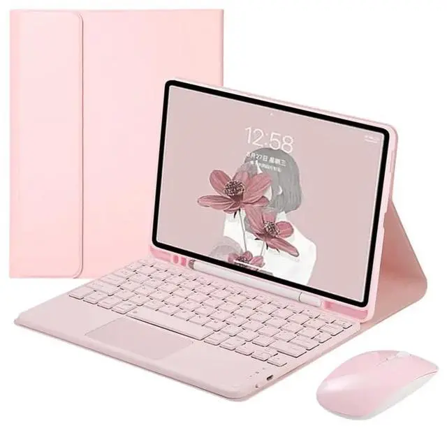 Main image of Detachable Rechargeable Trackpad Keyboard & Mouse Combo Case with Pencil Holder & Adjustable Stand for Samsung Galaxy Tab A7 10.4 Inch (SM-T500/T503/T505/T507/T509) (Pink)