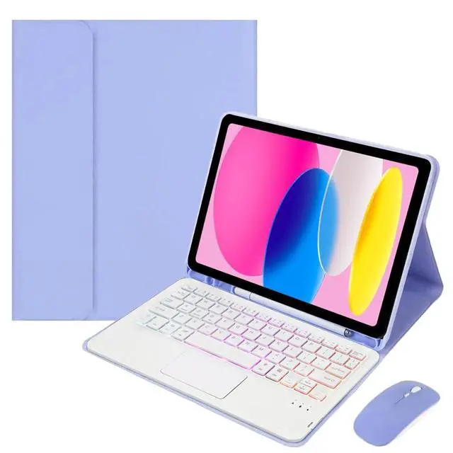 Alt view image 5 of 7 - Detachable Keyboard & Mouse Combo Stand Case for Samsung Galaxy Tab A7 Lite 8.7 Inch (SM-T220/T225/T227)(Purple)