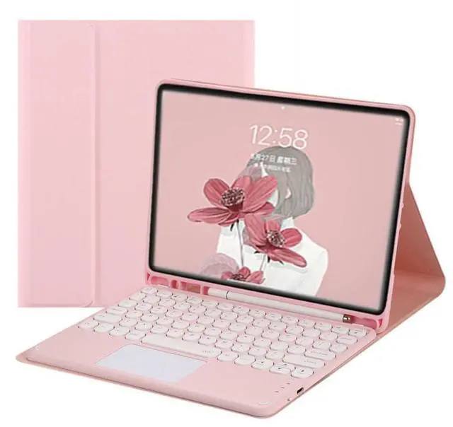 Main image of Trackpad Keyboard Case with Pen Holder for iPad 9.7" 5th/6th Gen 2017/2018, iPad Pro 9.7, iPad Air 2/Air(Pink)