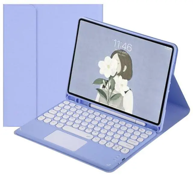Main image of Trackpad Keyboard Case with Pen Holder for iPad 9.7" 5th/6th Gen 2017/2018, iPad Pro 9.7, iPad Air 2/Air (Purple