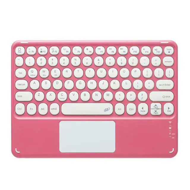 Alt view image 3 of 5 - Trackpad Keyboard Case with Pen Holder for iPad 9.7" 5th/6th Gen 2017/2018, iPad Pro 9.7, iPad Air 2/Air (Rose red )