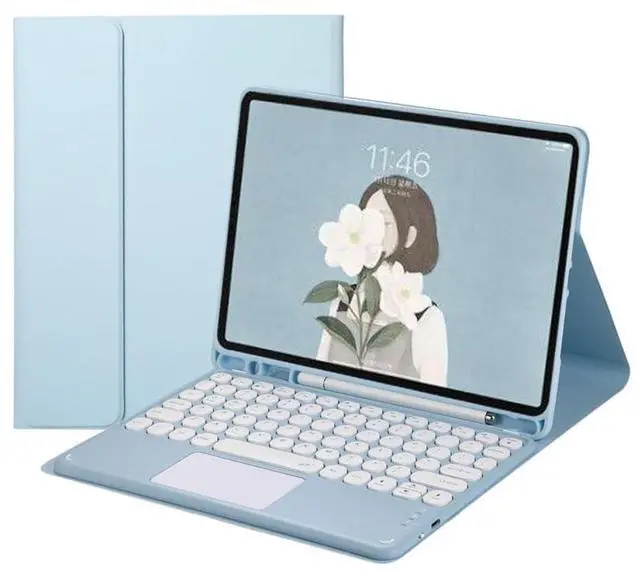 Main image of Trackpad Keyboard Case with Pen Holder for iPad 9.7" 5th/6th Gen 2017/2018, iPad Pro 9.7, iPad Air 2/Air (Sky Blue)
