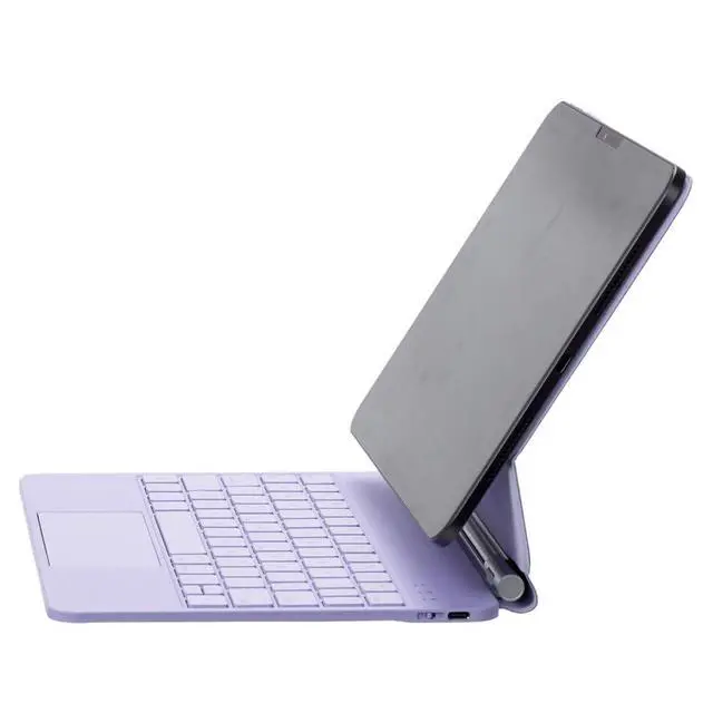 Alt view image 2 of 7 - Magic Backlit Trackpad Keyboard Magnetic Case for iPad A16 2025 / iPad 11 Gen 11" A3355/A3356/A3354, Rechargeable US English Keypad(Purple)