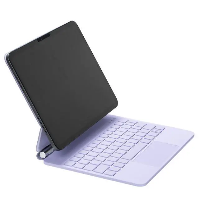 Alt view image 4 of 7 - Magic Backlit Trackpad Keyboard Magnetic Case for iPad A16 2025 / iPad 11 Gen 11" A3355/A3356/A3354, Rechargeable US English Keypad(Purple)