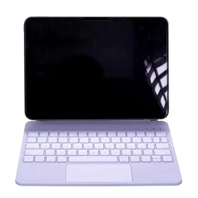 Alt view image 6 of 7 - Magic Backlit Trackpad Keyboard Magnetic Case for iPad A16 2025 / iPad 11 Gen 11" A3355/A3356/A3354, Rechargeable US English Keypad(Purple)