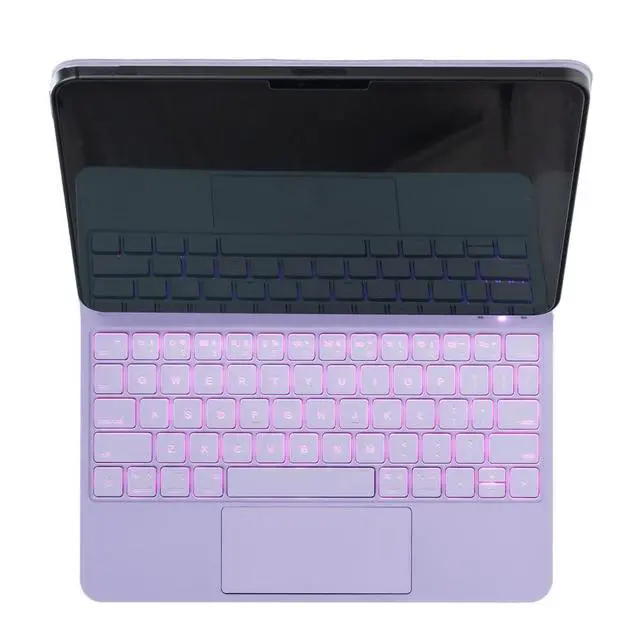 Alt view image 7 of 7 - Magic Backlit Trackpad Keyboard Magnetic Case for iPad A16 2025 / iPad 11 Gen 11" A3355/A3356/A3354, Rechargeable US English Keypad(Purple)