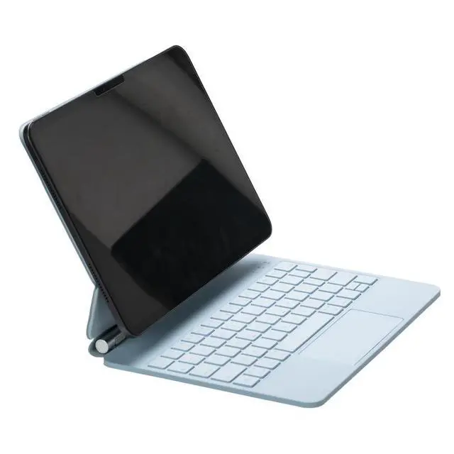 Alt view image 4 of 7 - Magic Backlit Trackpad Keyboard Magnetic Case for iPad A16 2025 / iPad 11 Gen 11" A3355/A3356/A3354, Rechargeable US English Keypad (Blue)