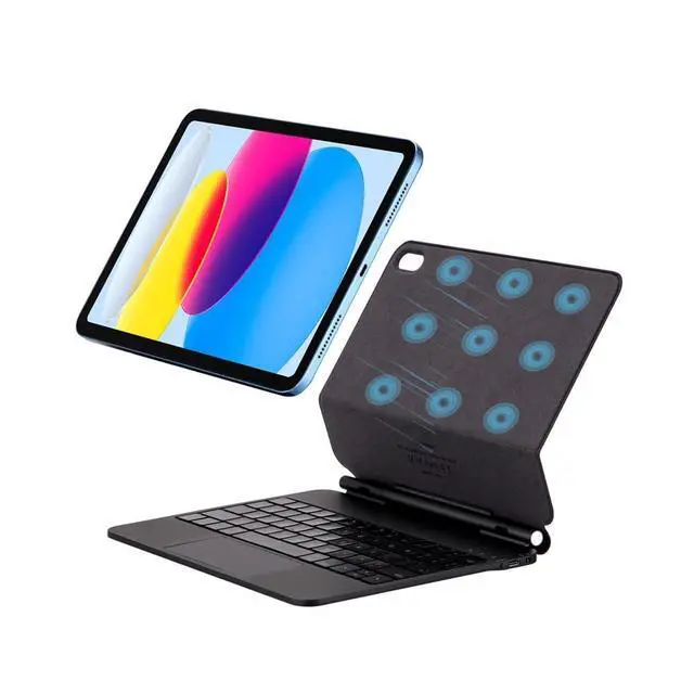 Alt view image 5 of 7 - Magic Backlit Trackpad Keyboard Magnetic Case for iPad A16 2025 / iPad 11 Gen 11" A3355/A3356/A3354, Rechargeable US English Keypad(Black)