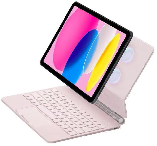 Main image of Magic Backlit Trackpad Keyboard Magnetic Case for iPad A16 2025 / iPad 11 Gen 11" A3355/A3356/A3354, Rechargeable US English Keypad(Pink)