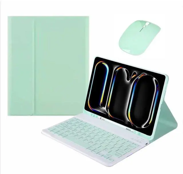 Main image of Detachable Bluetooth Keyboard and Mouse Combo with Pencil Slot Stand Compatible with iPad Pro 11" M5 2025 (A3358/A3359/A3357), English Layout (Mint)