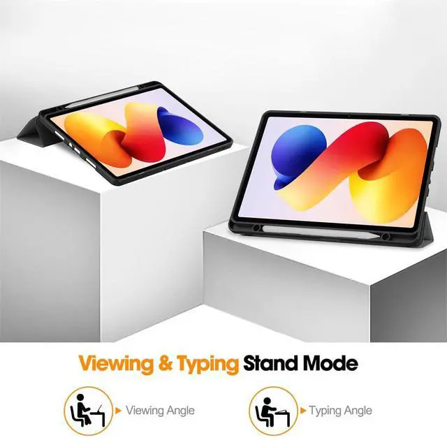 Alt view image 6 of 7 - TPU Soft Protective Case with Pencil Slot, Magnetic Stand & Auto Sleep/Wake Compatible with Xiaomi Redmi Pad 2 Pro 12.1" 2025 (Gray)