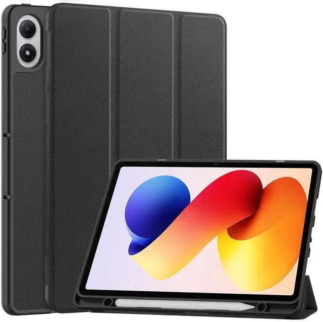 Main image of TPU Soft Protective Case with Pencil Slot, Magnetic Stand & Auto Sleep/Wake Compatible with Xiaomi Redmi Pad 2 Pro 12.1" 2025 (Black)