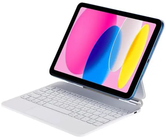Main image of Magic Backlit Trackpad Keyboard Magnetic Case for iPad A16 2025 / iPad 11 Gen 11" A3355/A3356/A3354, Rechargeable US English Keypad(White)