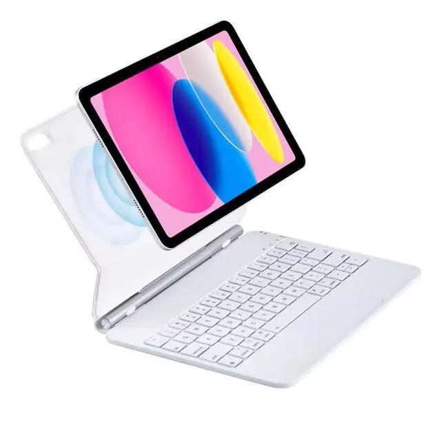 Alt view image 5 of 7 - Magic Backlit Trackpad Keyboard Magnetic Case for iPad A16 2025 / iPad 11 Gen 11" A3355/A3356/A3354, Rechargeable US English Keypad(White)