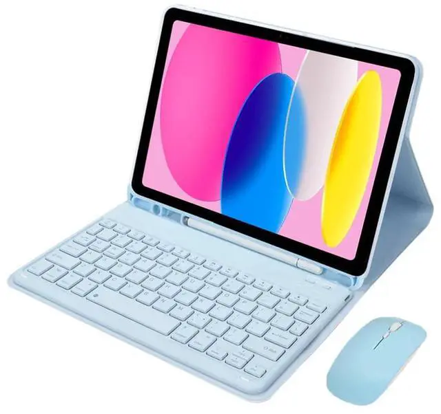 Main image of Detachable Bluetooth Keyboard Case for iPad 11th Gen 11" 2025 (A16 Chip, A3354/A3355/A3356), Rechargeable English Keyboard Folio Cover with Pencil Slot & Adjustable Stand (Sky Blue)