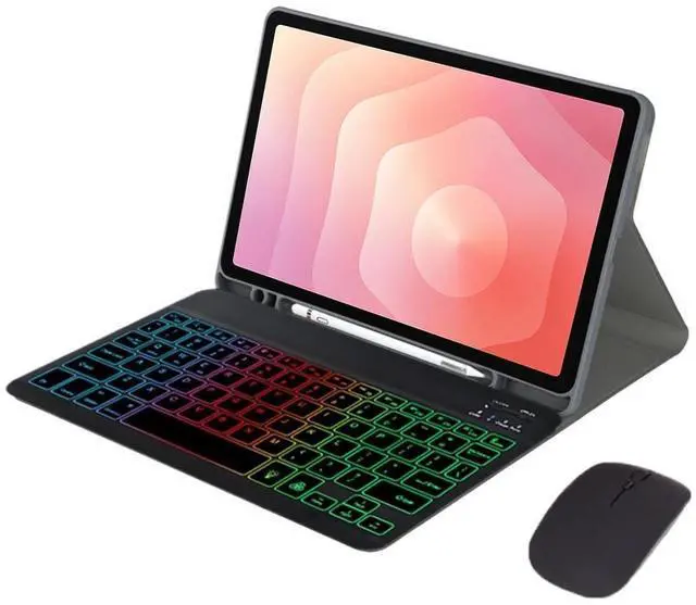 Main image of Detachable Rainbow Backlit Bluetooth Keyboard Case for Samsung Galaxy Tab S11 11" (SM-X730/SM-X736B), US English Layout Keyboard with Pen Holder & Adjustable Stand(Black)