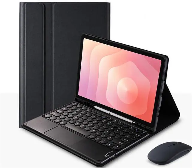 Main image of Round Key Bluetooth Keyboard Case w/ Trackpad for Samsung Tab S11 11" (SM-X730/SM-X736B), Detachable Rechargeable US Keyboard, Pen Slot & Stand (Black)