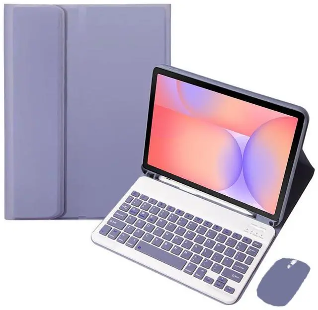 Main image of Detachable Bluetooth Keyboard Case for Samsung Galaxy Tab S10 Lite 10.9" 2025 (SM-X400/X406B), English Layout Cover with S Pen Holder & Foldable Stand (Lavender Gray)