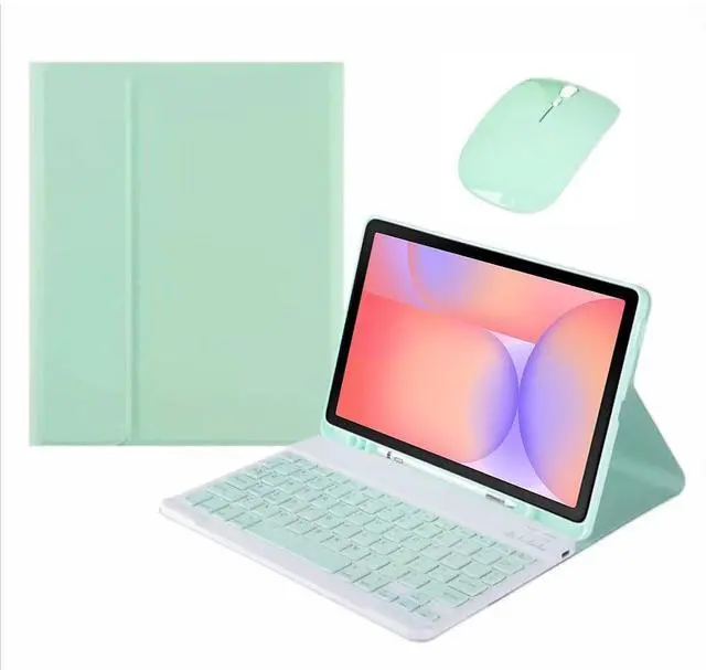 Main image of Detachable Bluetooth Keyboard Case for Samsung Galaxy Tab S10 Lite 10.9" 2025 (SM-X400/X406B), English Layout Cover with S Pen Holder & Foldable Stand(Mint)