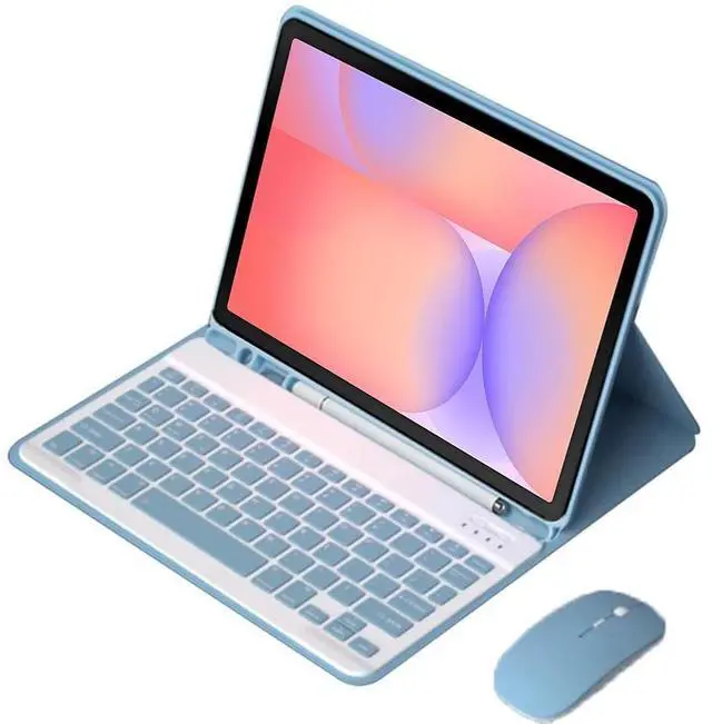 Main image of Detachable Bluetooth Keyboard Case for Samsung Galaxy Tab S10 Lite 10.9" 2025 (SM-X400/X406B), English Layout Cover with S Pen Holder & Foldable Stand(Misty Blue)