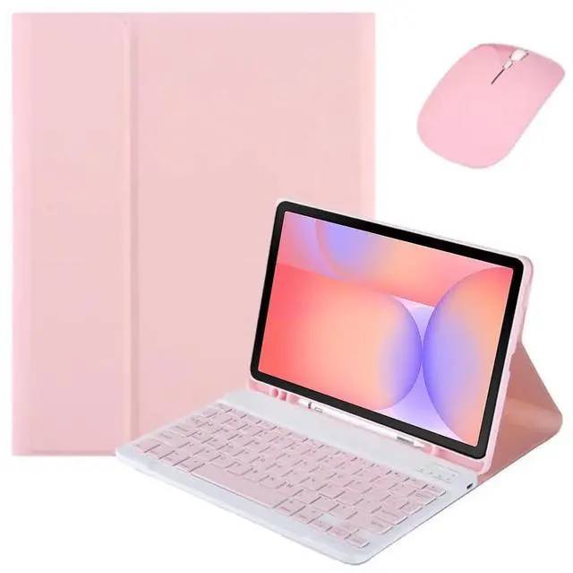 Main image of Detachable Bluetooth Keyboard Case for Samsung Galaxy Tab S10 Lite 10.9" 2025 (SM-X400/X406B), English Layout Cover with S Pen Holder & Foldable Stand (Pink)