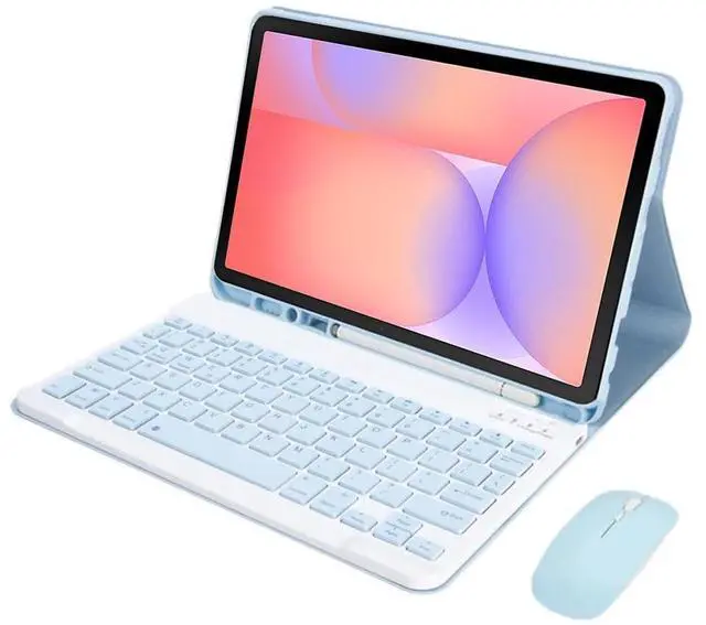 Main image of Detachable Bluetooth Keyboard Case for Samsung Galaxy Tab S10 Lite 10.9" 2025 (SM-X400/X406B), English Layout Cover with S Pen Holder & Foldable Stand(Sky Blue)