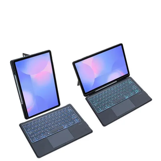 Alt view image 4 of 7 - Backlit Trackpad Keyboard Case for Galaxy Tab S10 FE+ 13.1", Magnetic Detachable Rotatable Stand with S Pen Holder (with mouse)