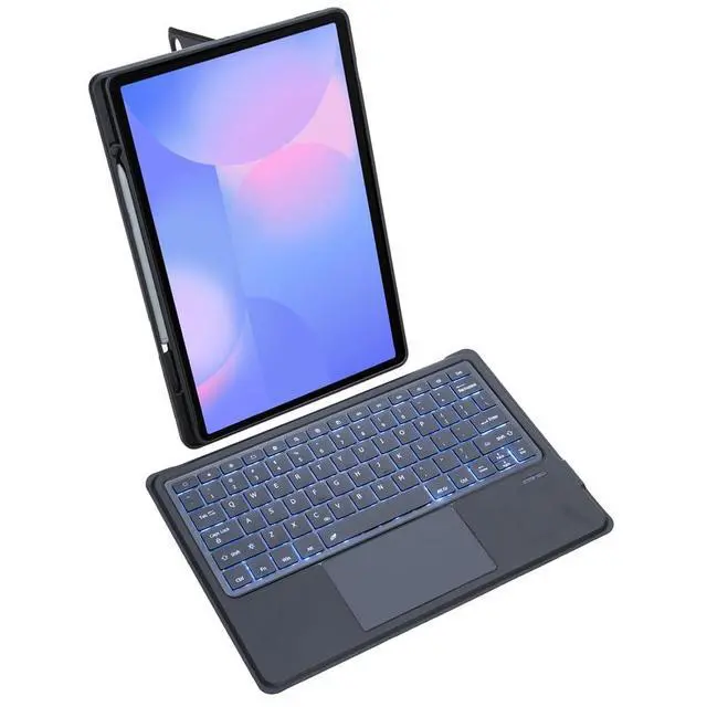 Alt view image 7 of 7 - Backlit Trackpad Keyboard Case for Galaxy Tab S10 FE+ 13.1", Magnetic Detachable Rotatable Stand with S Pen Holder (with mouse)