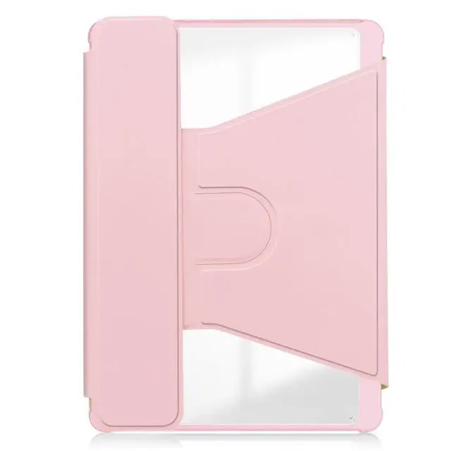 Alt view image 3 of 7 - 360° Rotatable Clear Acrylic Detachable Keyboard Case for Samsung Galaxy Tab A9+ 11" SM-X210/X216/X218, Horizontal & Vertical Stand with Pencil Holder (Pink)