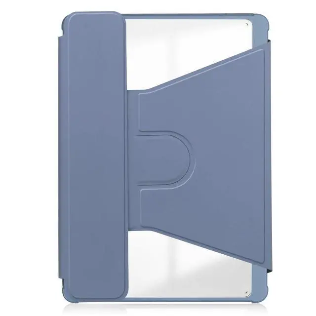Alt view image 3 of 7 - 360° Rotatable Clear Acrylic Detachable Keyboard Case for Samsung Galaxy Tab A9+ 11" SM-X210/X216/X218, Horizontal & Vertical Stand with Pencil Holder (Lavender Gray)