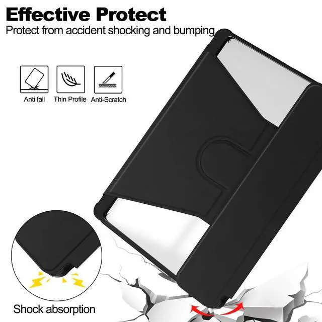 Alt view image 6 of 7 - 360° Rotatable Clear Acrylic Detachable Keyboard Case for Samsung Galaxy Tab A9+ 11" SM-X210/X216/X218, Horizontal & Vertical Stand with Pencil Holder(Black)