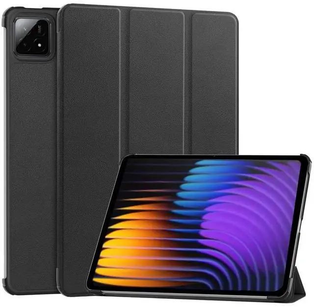 Main image of PU Leather Tablet Case for Xiaomi Pad 7 / Xiaomi Pad 7 Pro 11.2", Hard Shell Magnetic Stand Cover with Auto Sleep/Wake Function (Black)