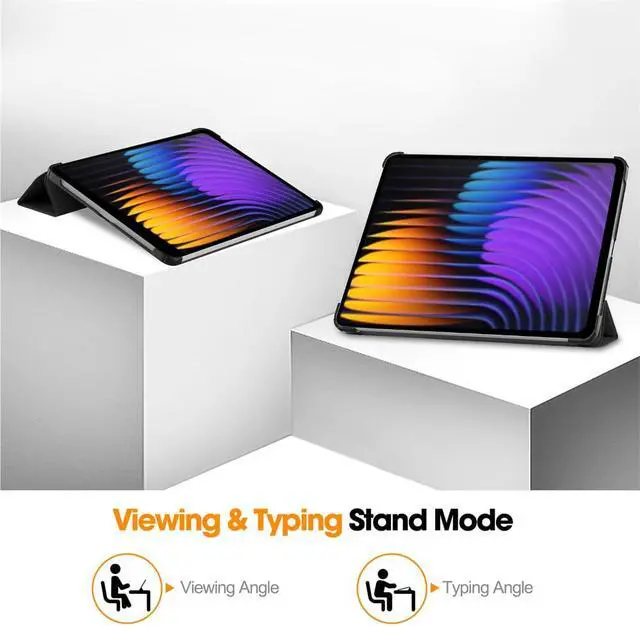 Alt view image 5 of 7 - PU Leather Tablet Case for Xiaomi Pad 7 / Xiaomi Pad 7 Pro 11.2", Hard Shell Magnetic Stand Cover with Auto Sleep/Wake Function (Black)