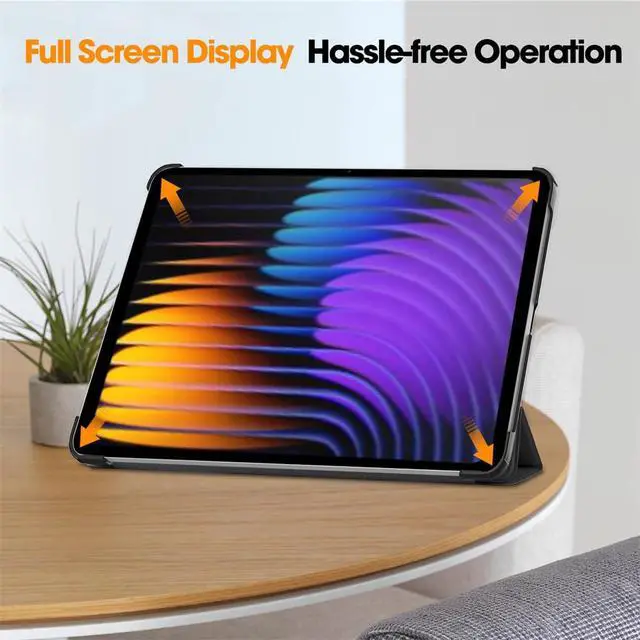 Alt view image 6 of 7 - PU Leather Tablet Case for Xiaomi Pad 7 / Xiaomi Pad 7 Pro 11.2", Hard Shell Magnetic Stand Cover with Auto Sleep/Wake Function (Black)