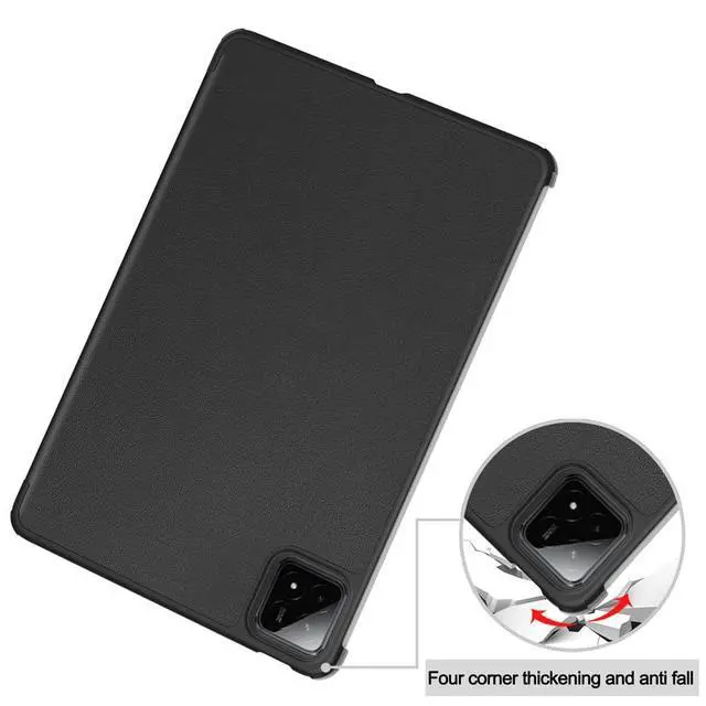 Alt view image 7 of 7 - PU Leather Tablet Case for Xiaomi Pad 7 / Xiaomi Pad 7 Pro 11.2", Hard Shell Magnetic Stand Cover with Auto Sleep/Wake Function (Black)