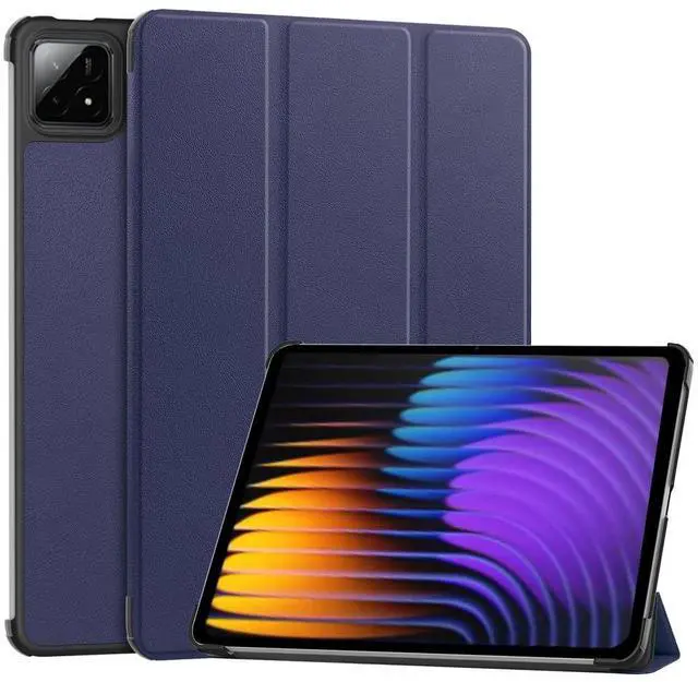 Main image of PU Leather Tablet Case for Xiaomi Pad 7 / Xiaomi Pad 7 Pro 11.2", Hard Shell Magnetic Stand Cover with Auto Sleep/Wake Function (Blue)