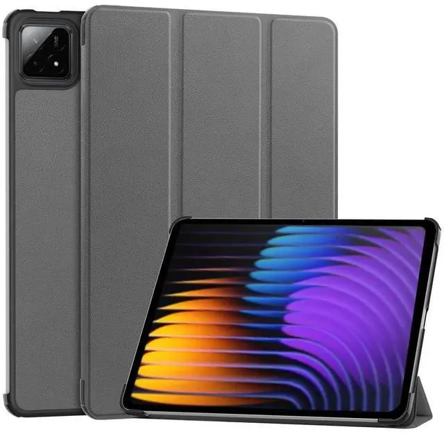 Main image of PU Leather Tablet Case for Xiaomi Pad 7 / Xiaomi Pad 7 Pro 11.2", Hard Shell Magnetic Stand Cover with Auto Sleep/Wake Function(Gray)