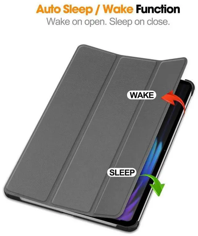 Alt view image 4 of 7 - PU Leather Tablet Case for Xiaomi Pad 7 / Xiaomi Pad 7 Pro 11.2", Hard Shell Magnetic Stand Cover with Auto Sleep/Wake Function(Gray)
