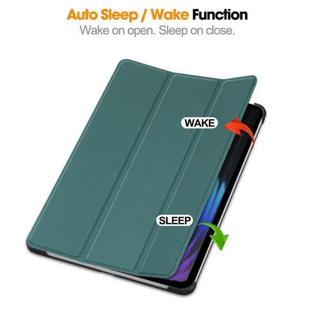 Alt view image 4 of 7 - PU Leather Tablet Case for Xiaomi Pad 7 / Xiaomi Pad 7 Pro 11.2", Hard Shell Magnetic Stand Cover with Auto Sleep/Wake Function (Green)