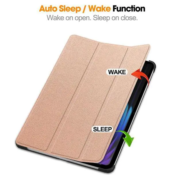 Alt view image 4 of 7 - PU Leather Tablet Case for Xiaomi Pad 7 / Xiaomi Pad 7 Pro 11.2", Hard Shell Magnetic Stand Cover with Auto Sleep/Wake Function (Rose Gold)