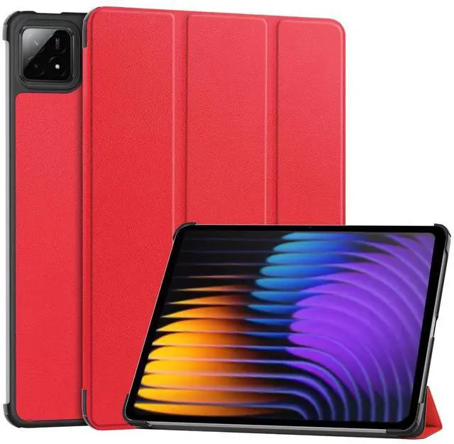 Main image of PU Leather Tablet Case for Xiaomi Pad 7 / Xiaomi Pad 7 Pro 11.2", Hard Shell Magnetic Stand Cover with Auto Sleep/Wake Function (red)