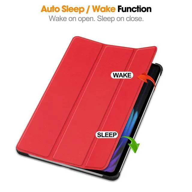 Alt view image 4 of 7 - PU Leather Tablet Case for Xiaomi Pad 7 / Xiaomi Pad 7 Pro 11.2", Hard Shell Magnetic Stand Cover with Auto Sleep/Wake Function (red)