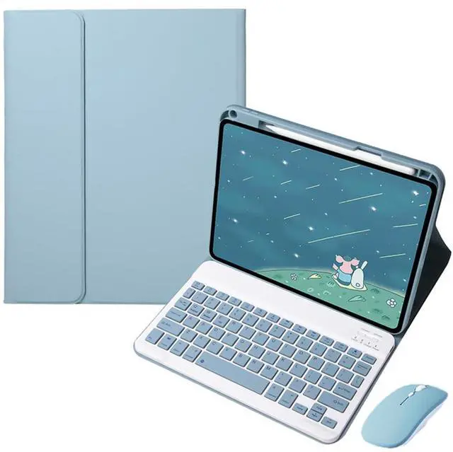 Main image of Keyboard Case for Xiaomi Pad 7 / Xiaomi Pad 7 Pro 11.2", Sky Blue PU Leather Folio Cover, Detachable Rechargeable English Keyboard, Pencil Slot & Horizontal Kickstand (Misty Blue)