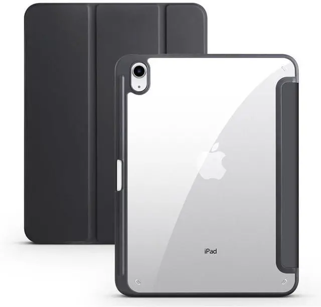 Main image of Clear Acrylic Case for iPad 11th Gen A16 2025 11", Hard Back Cover with Pencil Holder, Magnetic Stand, Auto Sleep WakeBlack