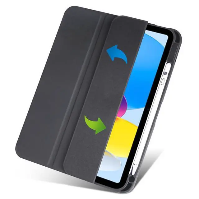 Alt view image 2 of 6 - Clear Acrylic Case for iPad 11th Gen A16 2025 11", Hard Back Cover with Pencil Holder, Magnetic Stand, Auto Sleep WakeBlack