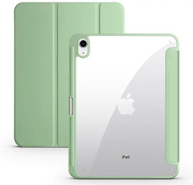 Main image of Clear Acrylic Case for iPad 11th Gen A16 2025 11", Hard Back Cover with Pencil Holder, Magnetic Stand, Auto Sleep Wake,Mint