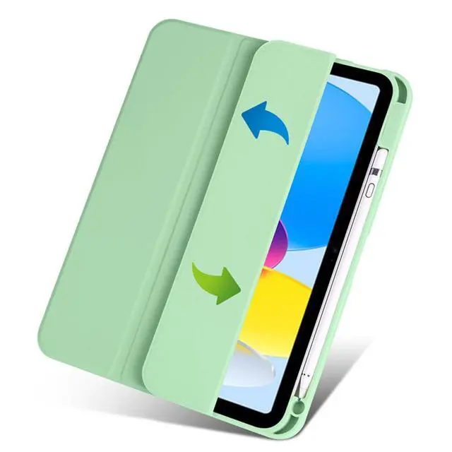 Alt view image 2 of 6 - Clear Acrylic Case for iPad 11th Gen A16 2025 11", Hard Back Cover with Pencil Holder, Magnetic Stand, Auto Sleep Wake,Mint
