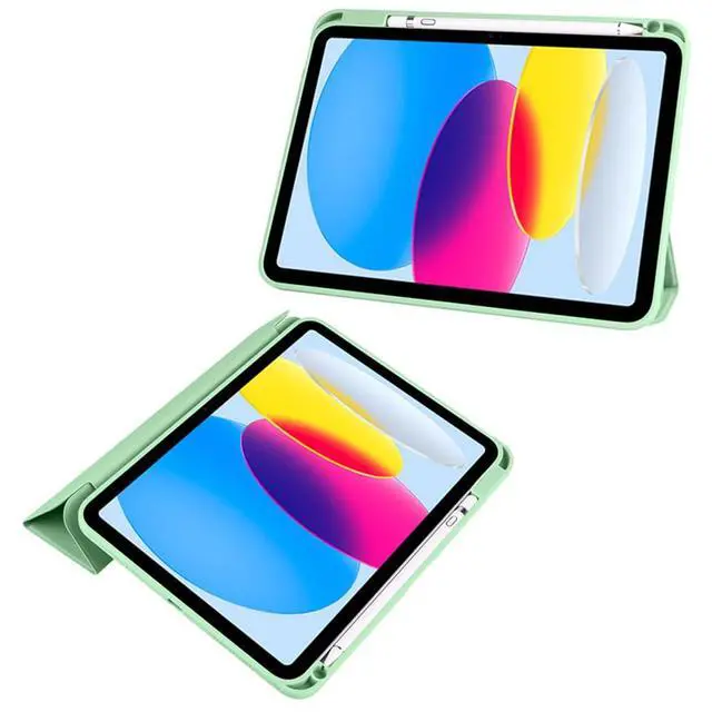 Alt view image 3 of 6 - Clear Acrylic Case for iPad 11th Gen A16 2025 11", Hard Back Cover with Pencil Holder, Magnetic Stand, Auto Sleep Wake,Mint