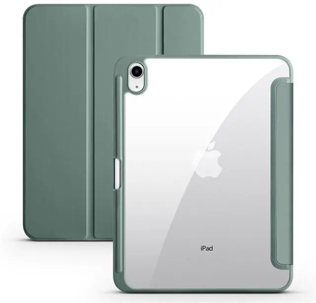 Main image of Clear Acrylic Case for iPad 11th Gen A16 2025 11", Hard Back Cover with Pencil Holder, Magnetic Stand, Auto Sleep Wake,Green